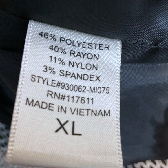 Mosaic & Co. Jacket Size XL Black White Diamond Pattern Open Short Pockets Lined - Picture 9 of 12